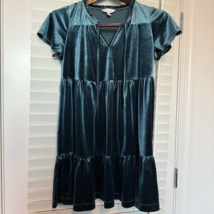 Lauren Conrad Tiered Babydoll Velvet Velour Dress